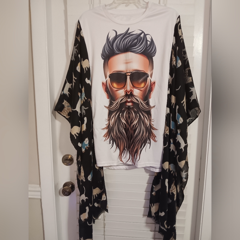 Upcycled ZADDY SHOW Special Graphic T-Shirt / Poncho